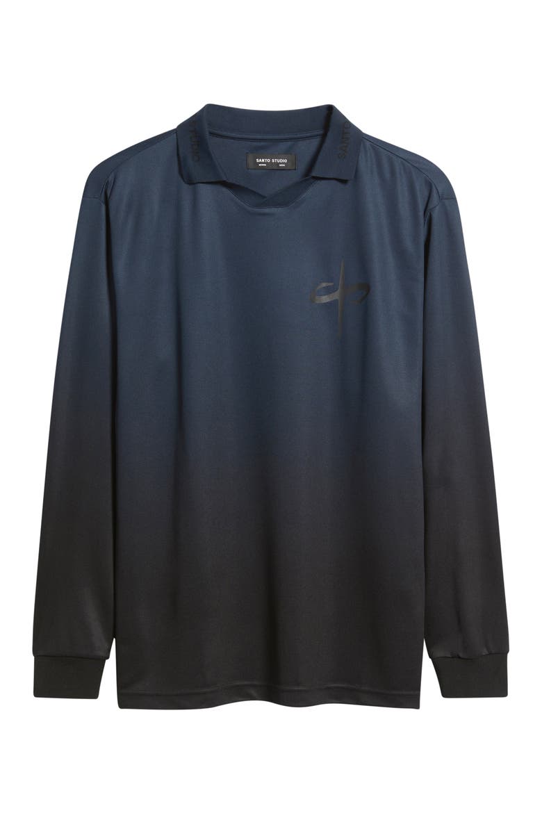 Trust Perforated Long Sleeve Jersey Polo, Alternate, color, BLUE