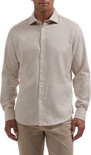 Bugatchi Axel Shaped Fit Check Button Up Shirt