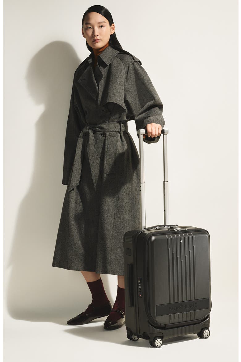 #MY4810 Cabin Trolley Carry-On Spinner Luggage, Alternate, color, BLACK