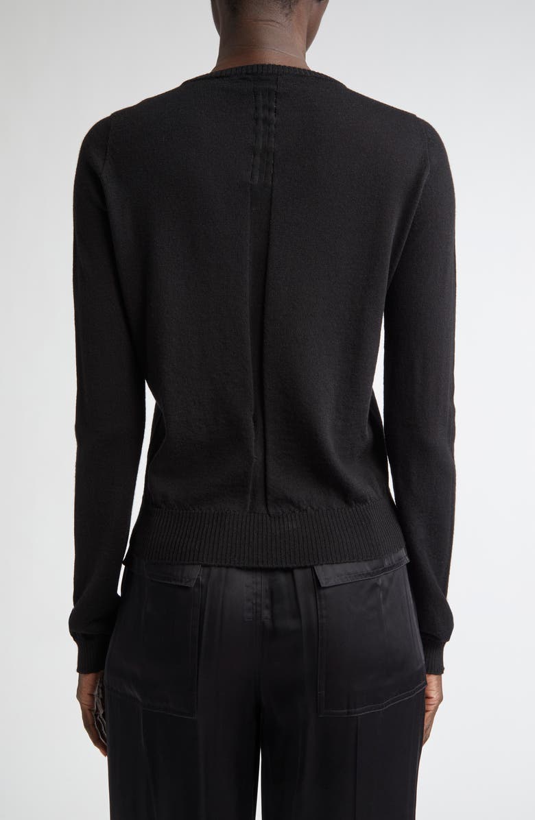Rick Owens Biker Level Virgin Wool Sweater, Alternate, color, Black