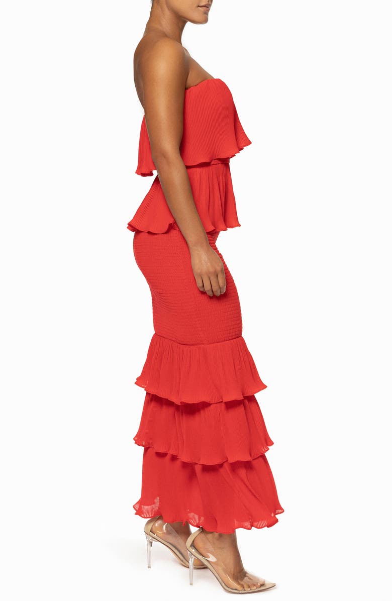 JLUXLABEL Casa Blanca Ruffle Strapless Smocked Dress, Alternate, color, 