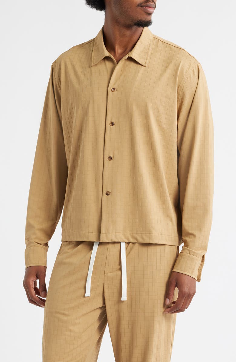 RIZORT Francis Ripstop Button-Up Shirt, Main, color, Tan