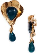 Saint Laurent Heart Drop Cabochon Clip-On Earrings