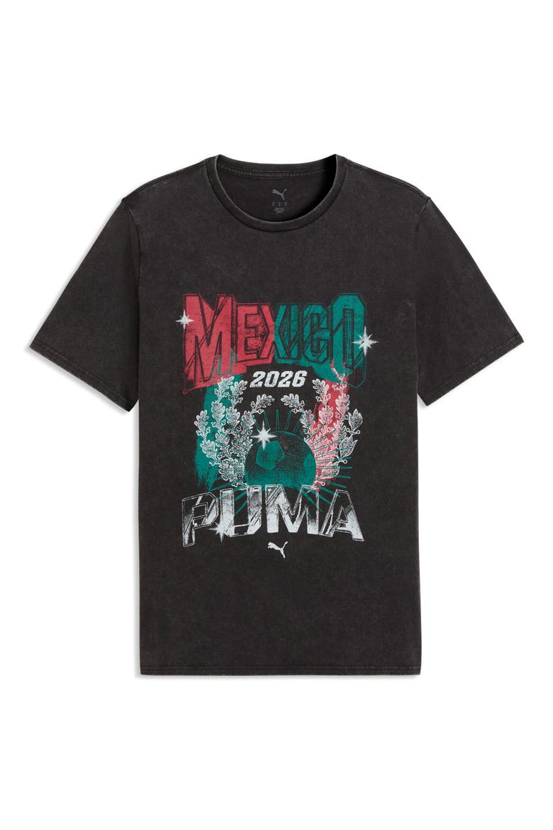Fanpack '90s Bespoke Mexico Cotton Graphic T-Shirt, Alternate, color, PUMA BLACK/ WILD GREEN
