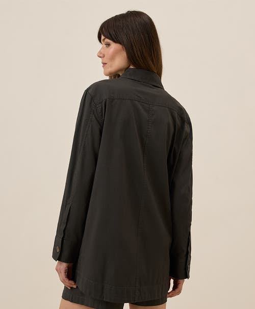 Pact Organic Cotton Daily Twill Oversized Lightweight Jacket In Oak