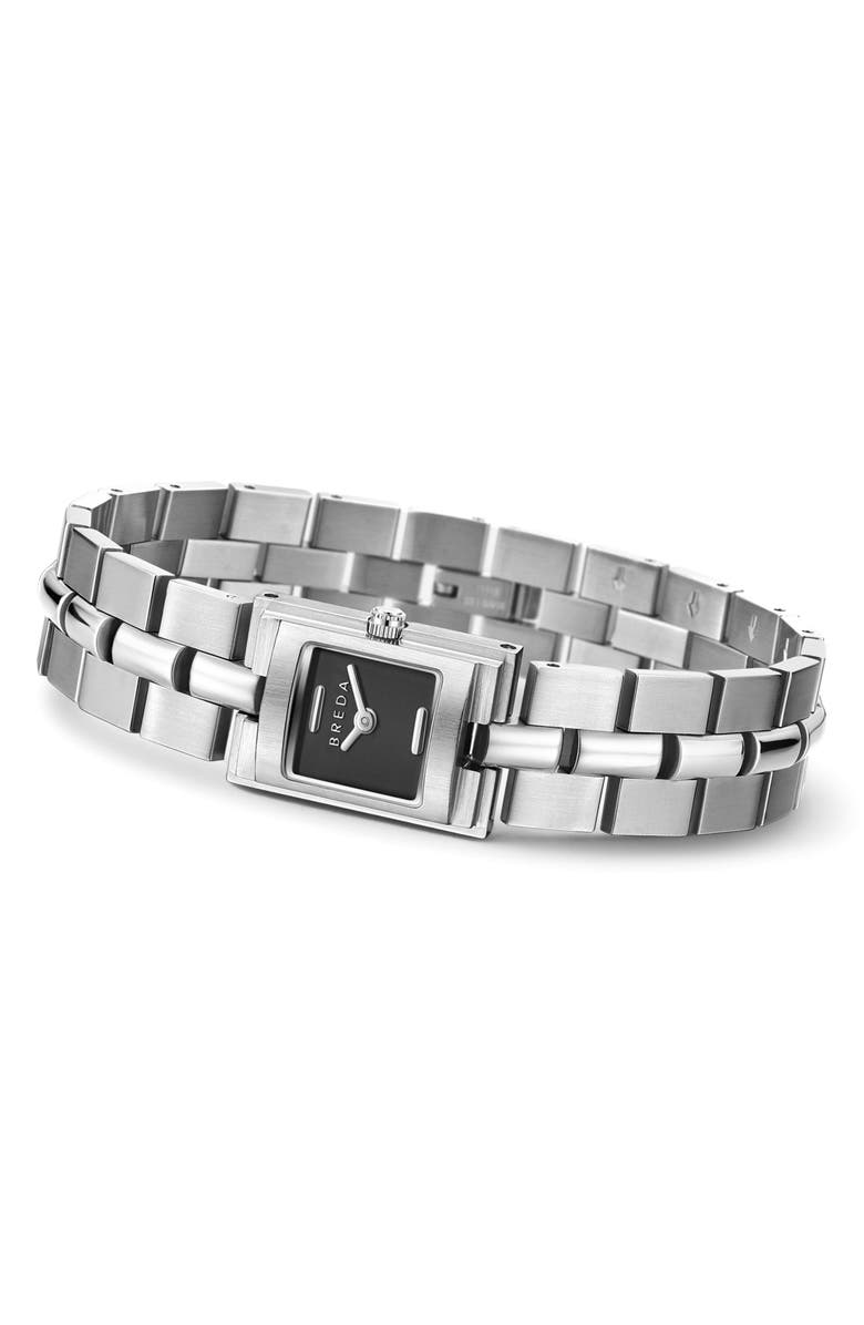 BREDA Relic Square Bracelet Watch, 16mm, Alternate, color, Silver