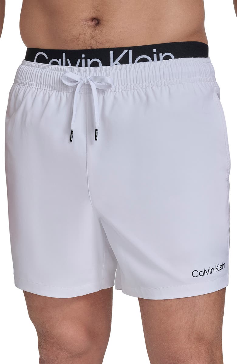 Calvin Klein Swim Trunks, Alternate, color, White