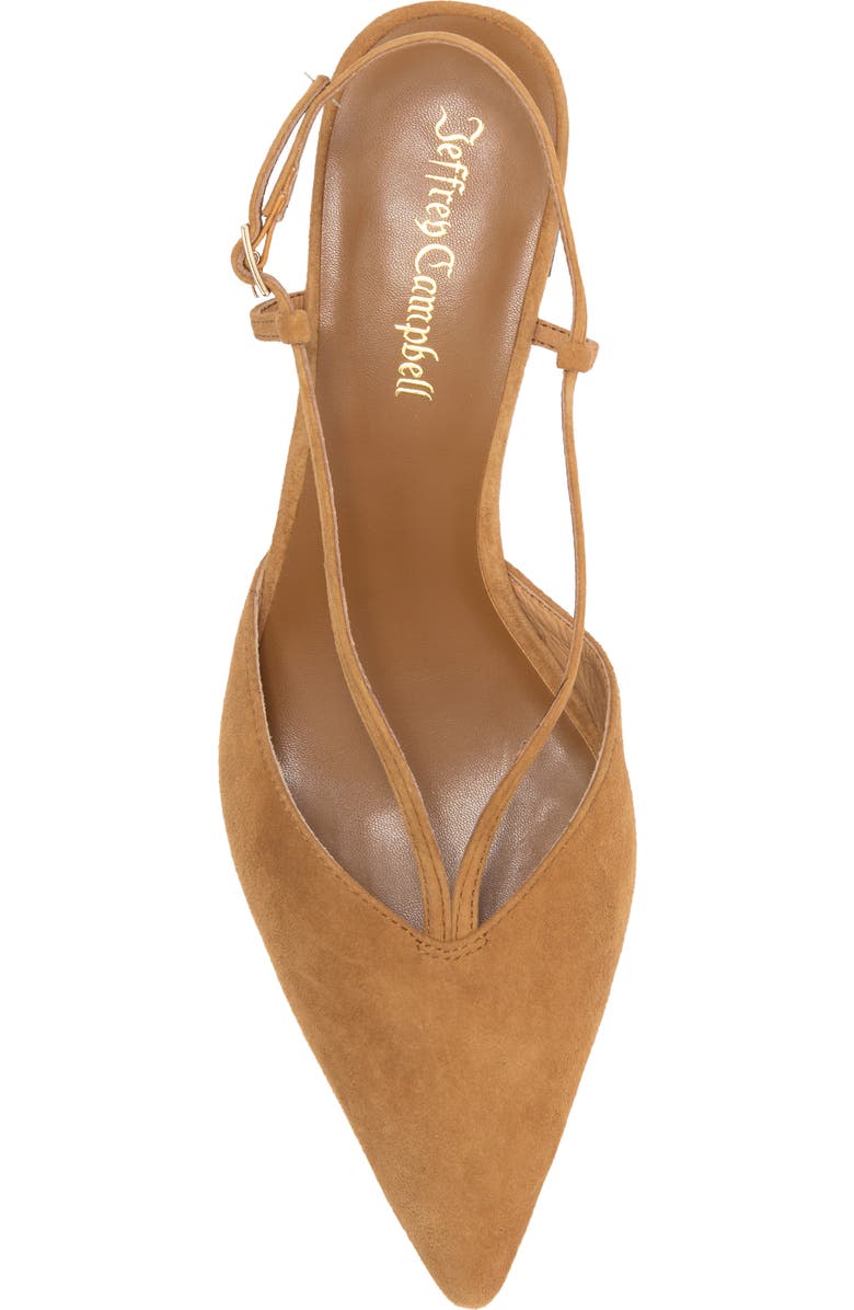 Jeffrey Campbell Annemarie Slingback Pointed Toe Pump, Alternate, color, Tan Suede