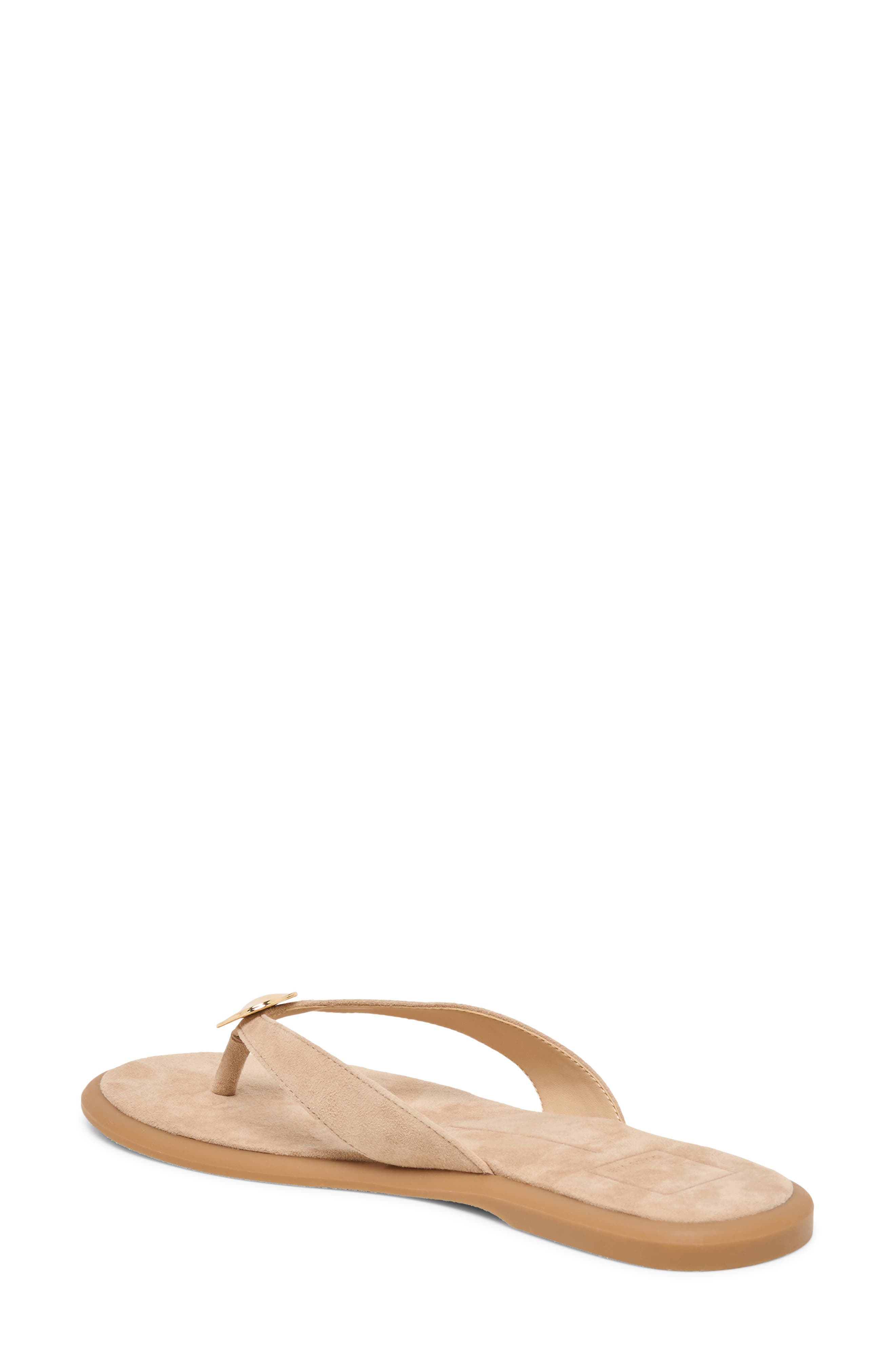 Jaina Embellished Flip Flop, Alternate, color, CAMEL NUBUCK