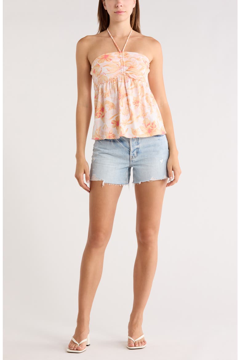 Babydoll Halter Top, Main, color, PINK CORAL B ESTER SOLIEL