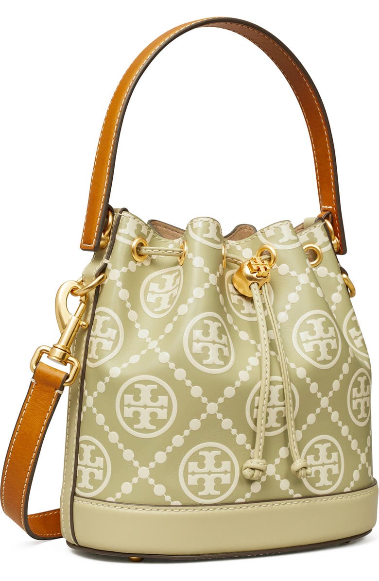 Tory Burch T Monogram Embossed Leather Bucket Bag, Alternate, color,