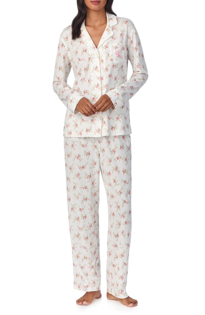 Lauren Ralph Lauren Floral Cotton Blend Pajamas, Main, color,