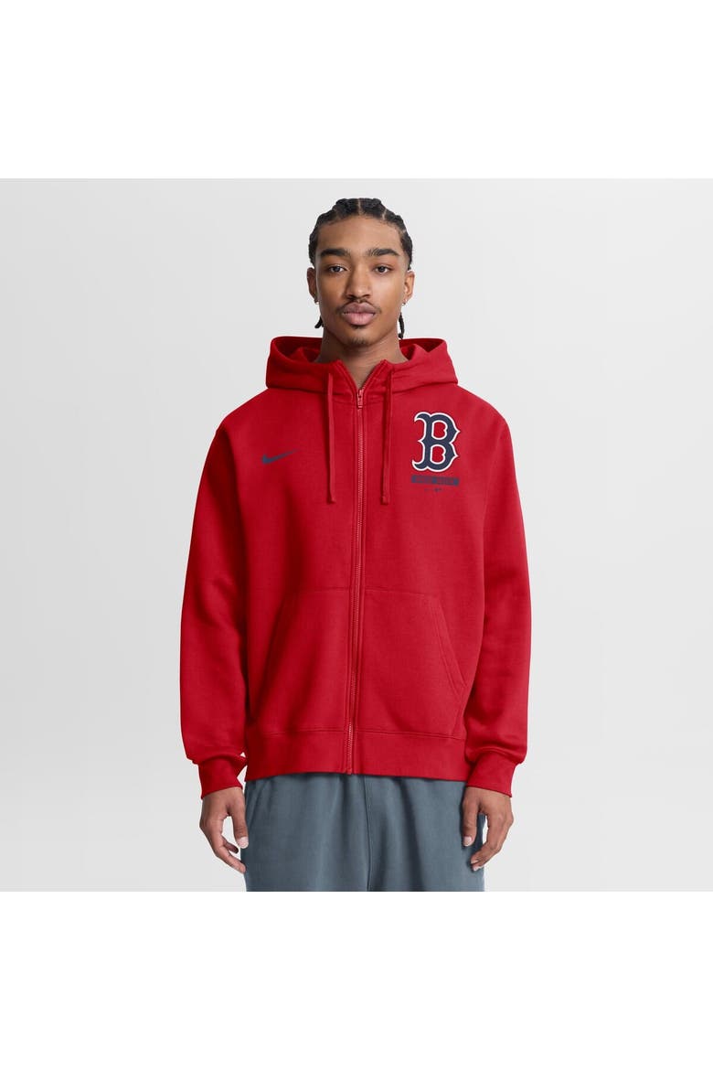 Men's Nike Red Boston Red Sox Primetime Lockup Full-Zip Hoodie, Main, color, Red