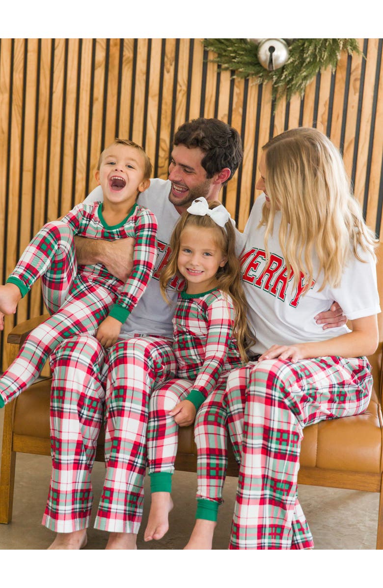 RuffleButts Modal Blend Gender Inclusive Adult Pajama Pants, Alternate, color, Dashing Dreams Plaid