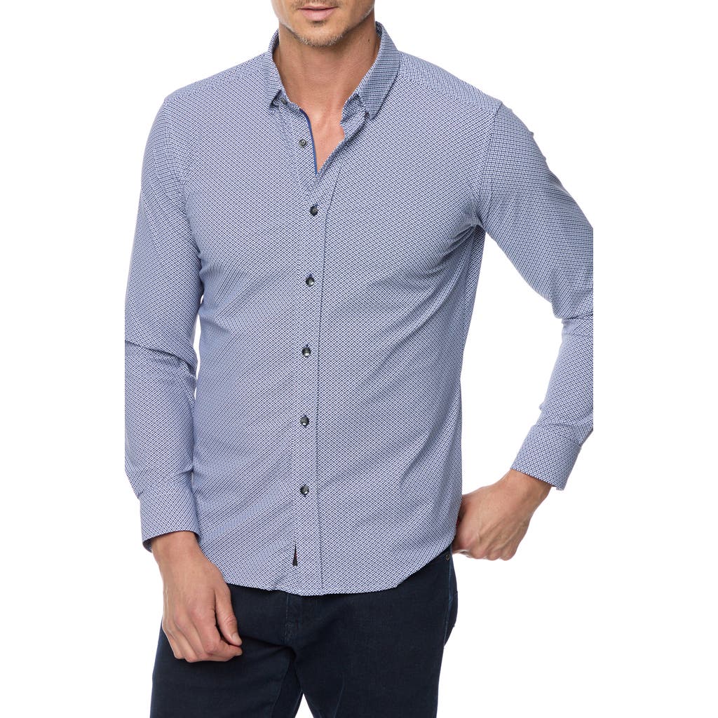 Robert Graham Perrin Tailored Fit Geo Print Button-up Shirt In Blue