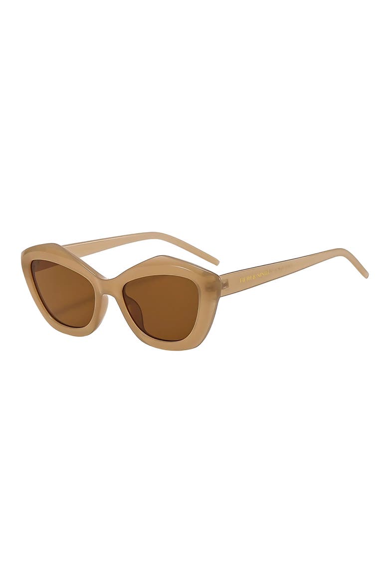 Sloane 54mm Polarized Cat Eye Sunglasses, Alternate, color, TAN / BROWN