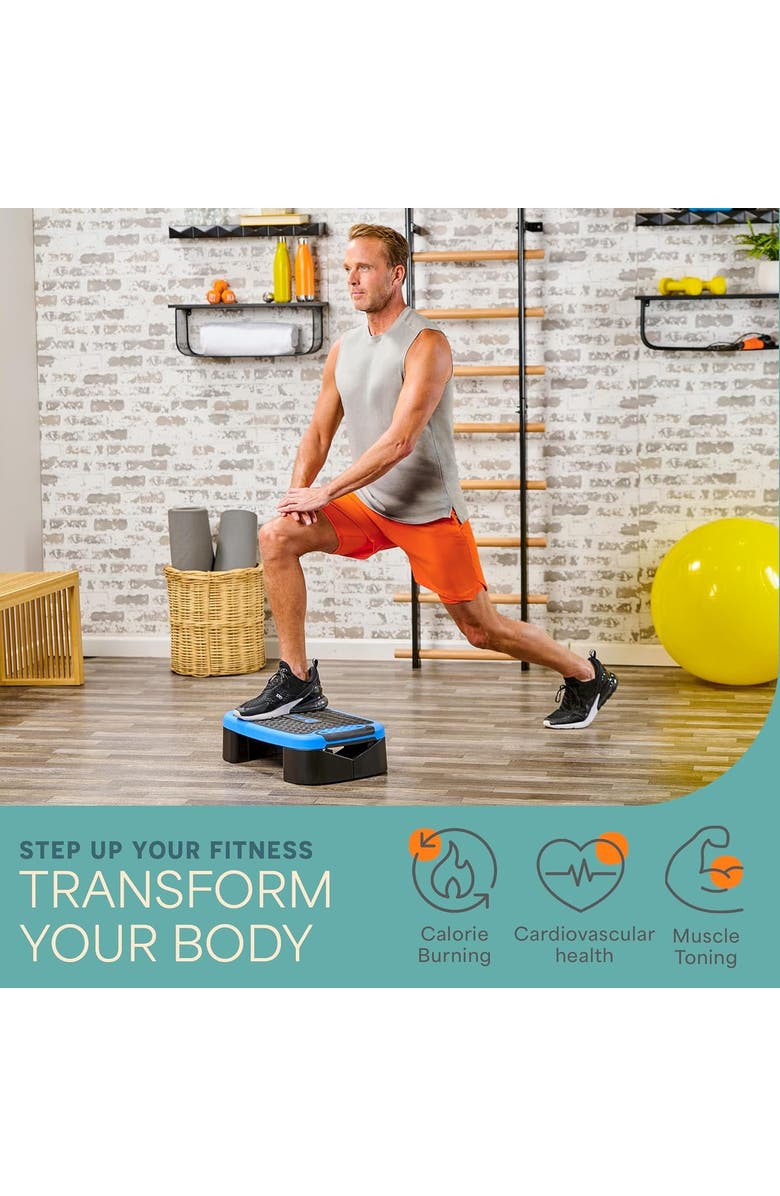 Lifepro Aeroflex 4in1 Aerobic Step Platform Balance Board Slant Board Exercise, Alternate, color, Blue