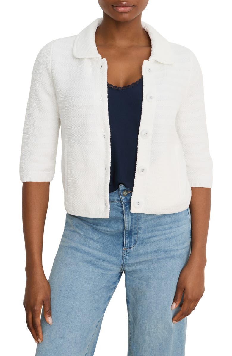 NIC+ZOE Elbow Sleeve Textured Knit Jacket, Main, color, 