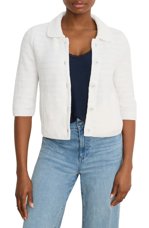 Elbow Sleeve Textured Knit Jacket (Regular & Petite)