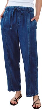 Bella Dahl Seamed Pull-On Barrel Chambray Pants