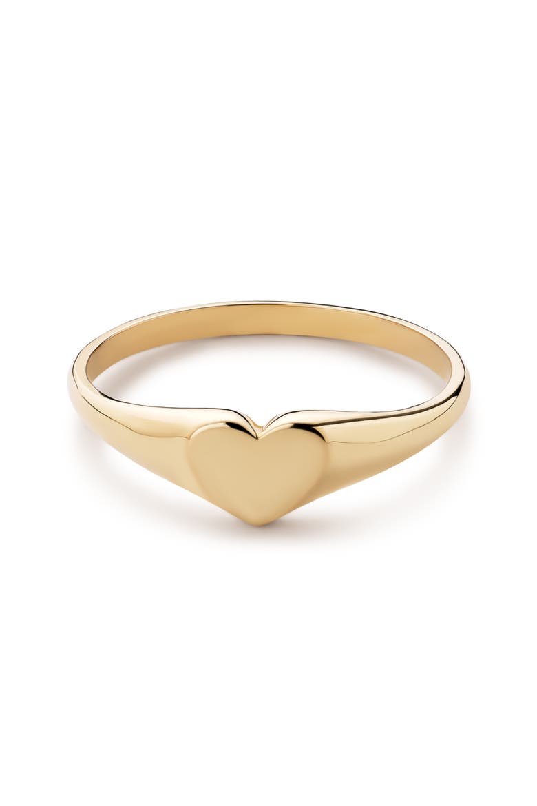 Solid Yellow Gold - Heart Signet Ring, Alternate, color, Gold