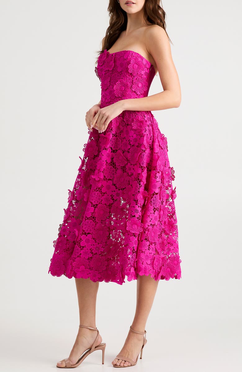 HELSI Florence 3D Floral Embroidered Fit & Flare Cocktail Dress, Alternate, color, 