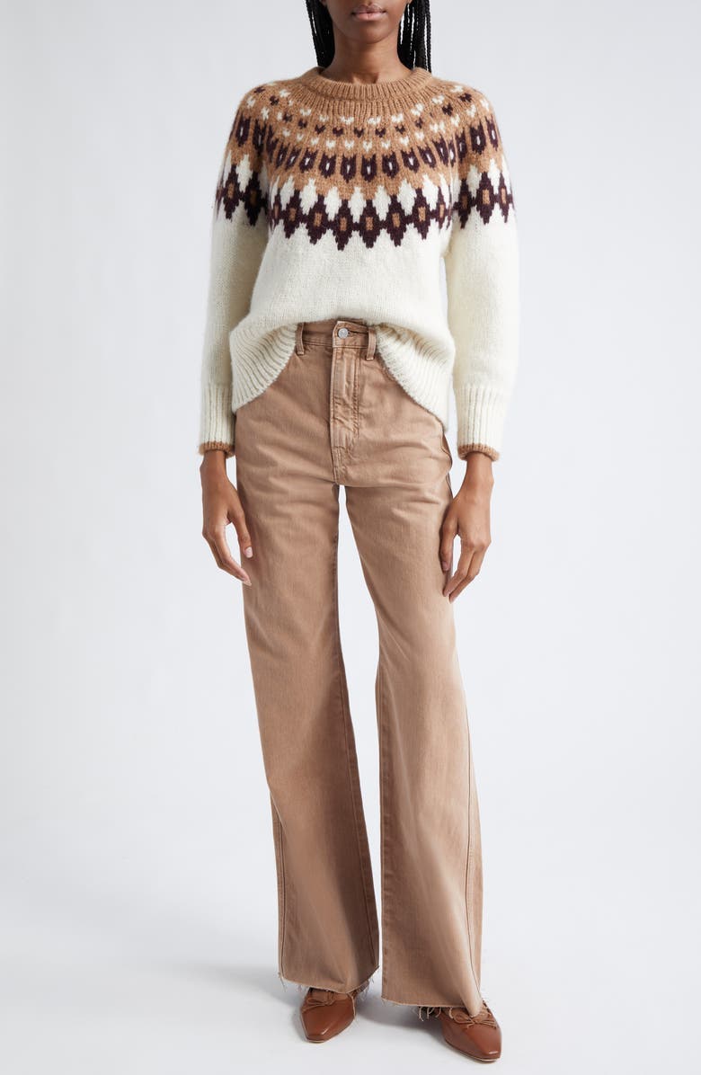 Veronica Beard Taylor High Waist Wide Leg Jeans, Alternate, color, Tan Sierra