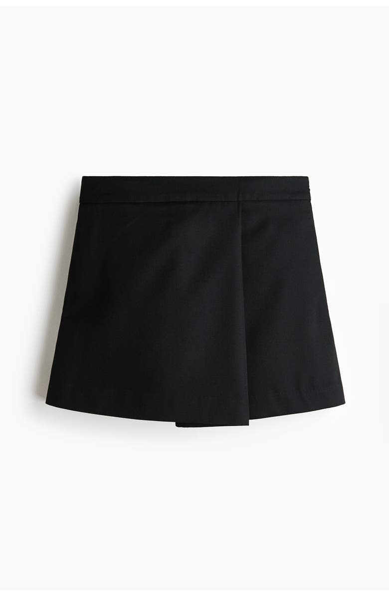 H&M Twill Mini Skort, Main, color, Black