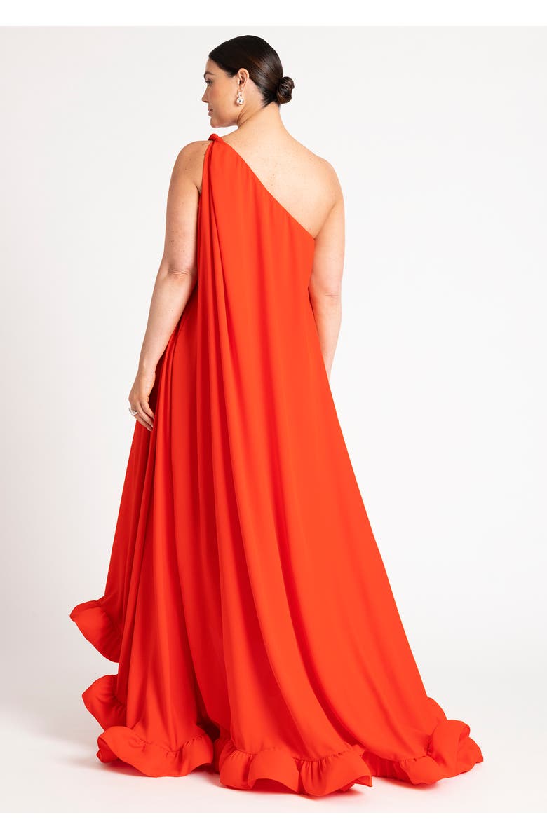 ELOQUII Dramatic Ruffle Gown, Alternate, color, Bright Orange