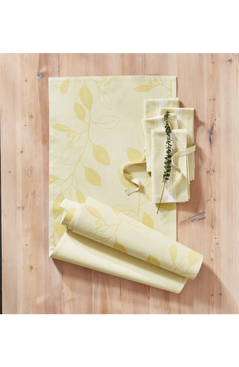 tag Eucalyptus Green Cotton Table Runner Machine Washable Spring, Alternate, color, Green