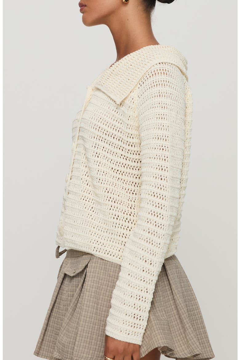 Tuscon Crocheted Cardigan, Alternate, color, WHITE