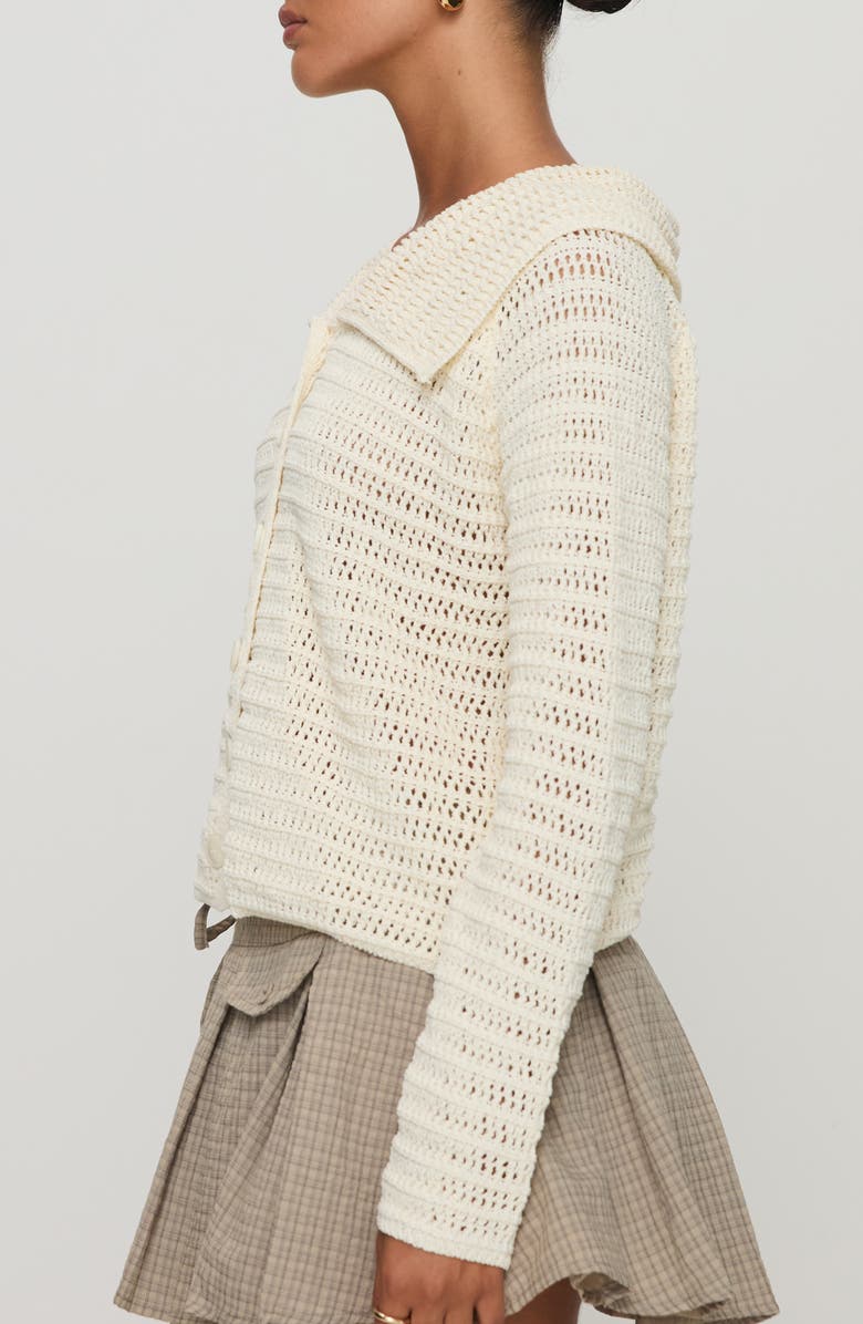 Princess Polly Tuscon Crocheted Cardigan, Alternate, color, White