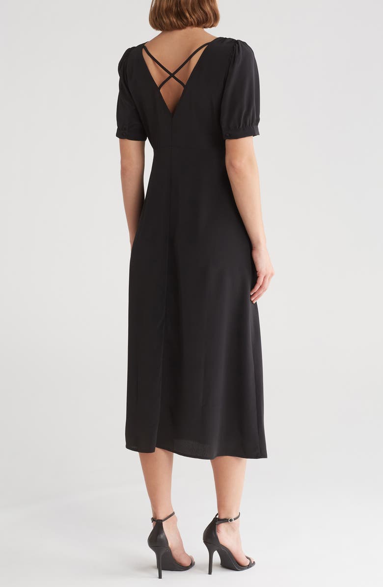 Socialite Puff Sleeve Bias Midi Dress, Alternate, color, 