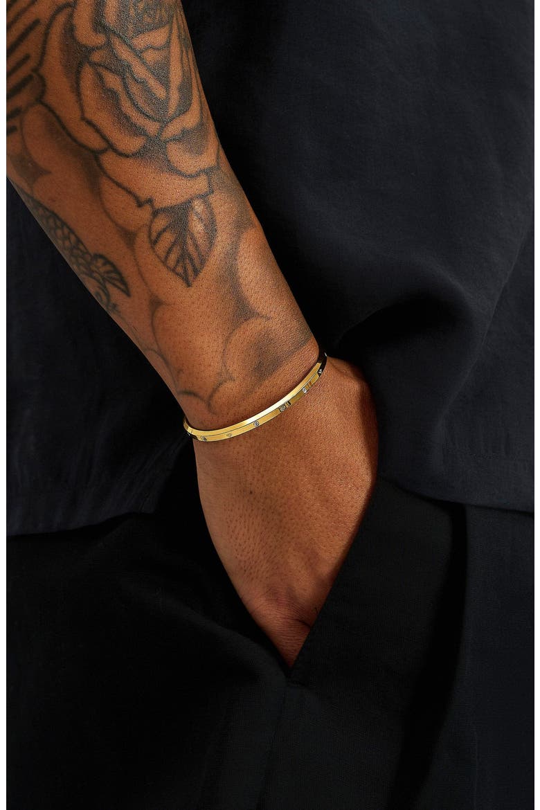 Fleur de Lis Cuff Bracelet, Alternate, color, Gold