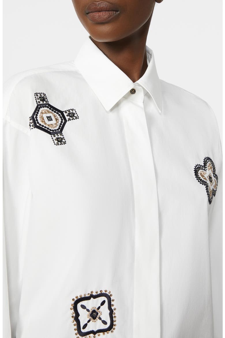 Shock Embroidered Long Sleeve Button-Up Shirt, Alternate, color, OPTICAL WHITE