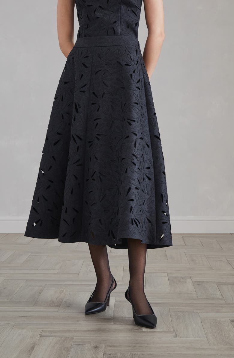 Brunello Cucinelli Fern Texture Circle skirt, Alternate, color, 