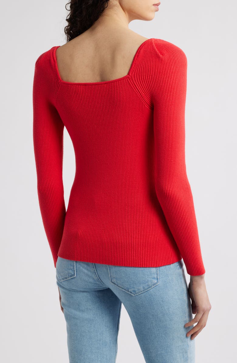 Elie Tahari The Soraya Rib Sweater, Alternate, color, Hibiscus