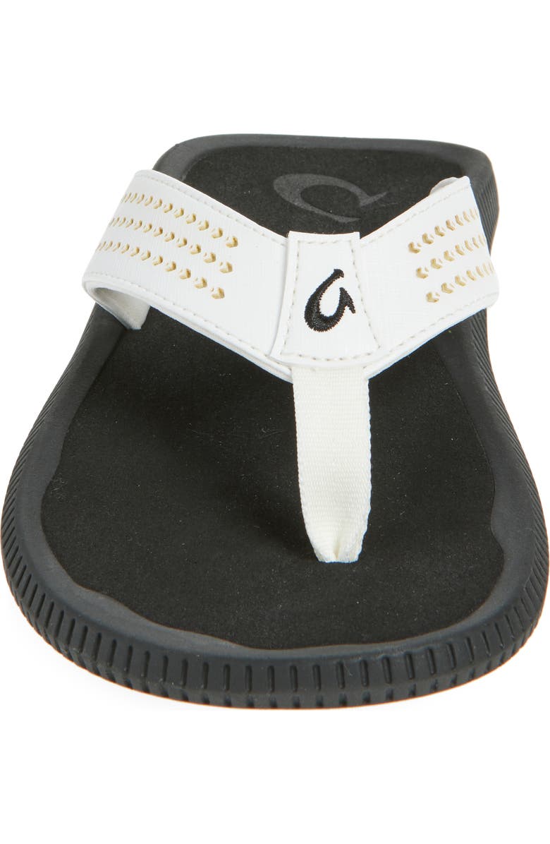 OluKai Ulele Golf Sandal, Alternate, color, White / Lava Rock