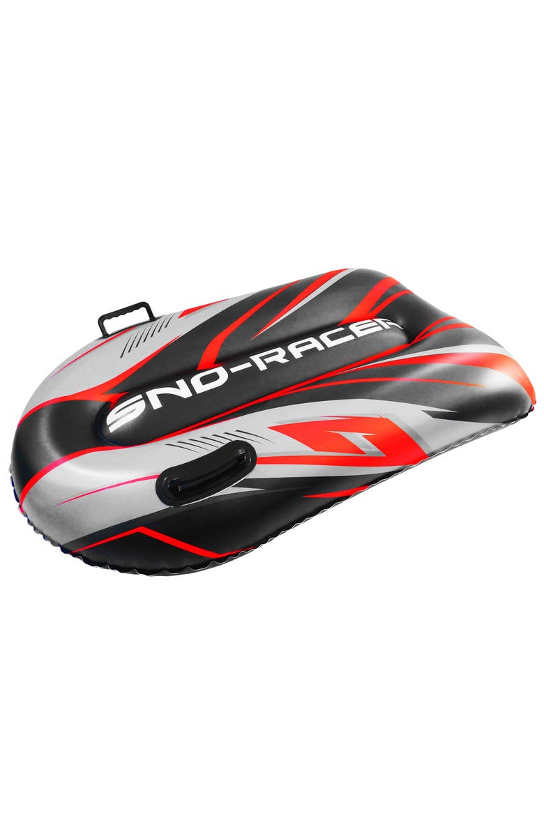 Red Twister Snow Sled, 48x31", Inflatable, 200lb Cap, Ages 8+, Main, color, Multicolored