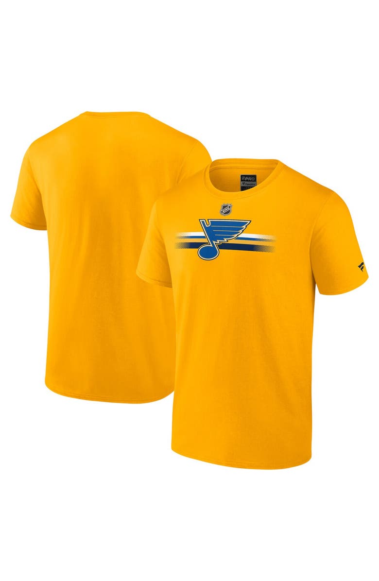 FANATICS Men's Fanatics Branded Gold St. Louis Blues Authentic Pro Secondary T-Shirt, Main, color, 