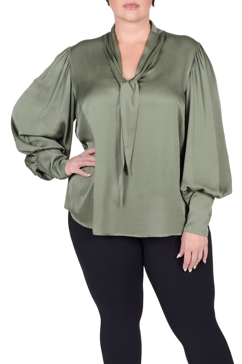 Mia Convertible Scarf Neck Blouse, Main, color, OLIVE
