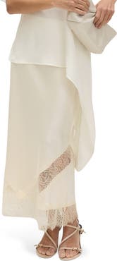 M&S Lace Inset Midi Slip Skirt