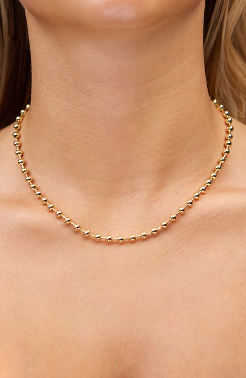 Sterling Forever Destiny Beaded Chain Necklace In Gold