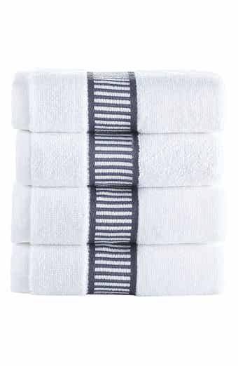 Fancy Border 4-Pack Turkish Cotton Washcloths