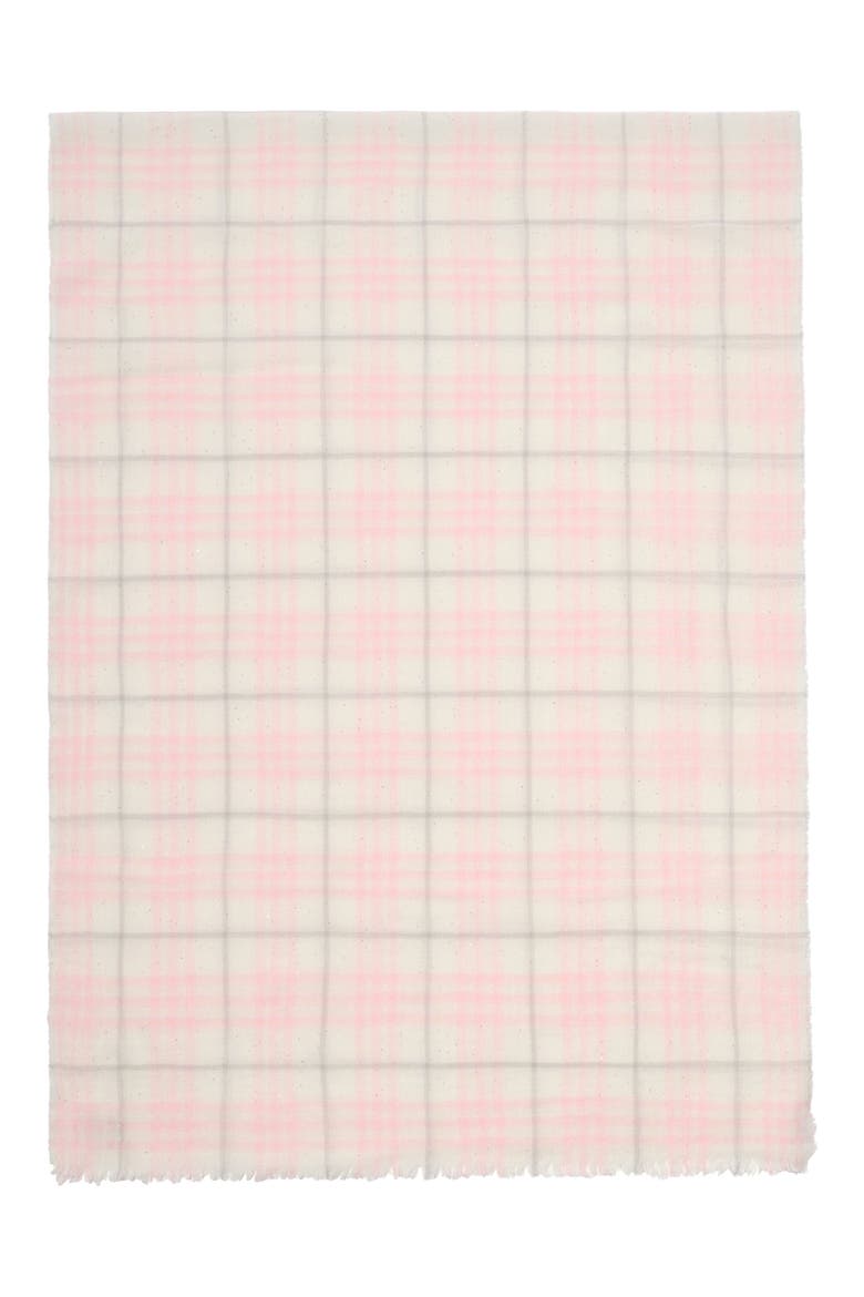 Sequin Check Wool & Silk Blend Scarf, Alternate, color, FLORA PINK