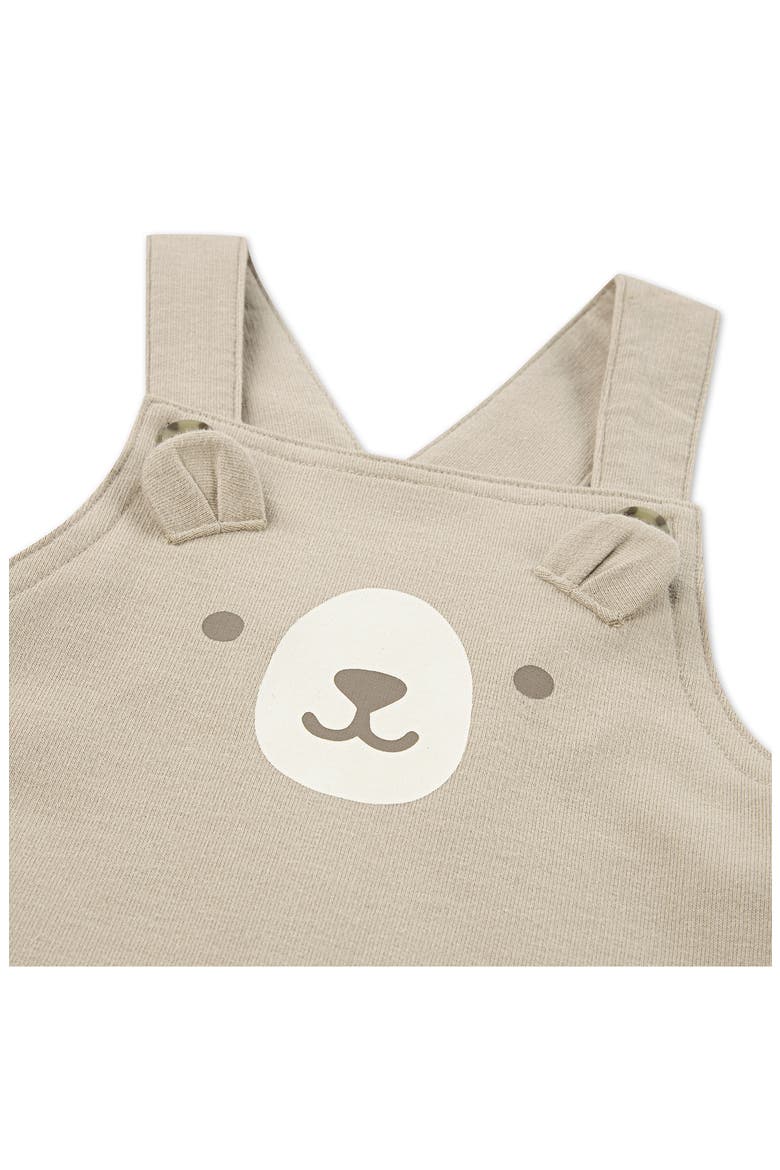 Print Organic Cotton T-Shirt & Overalls Set, Alternate, color, HUGGIES OXFORD TAN