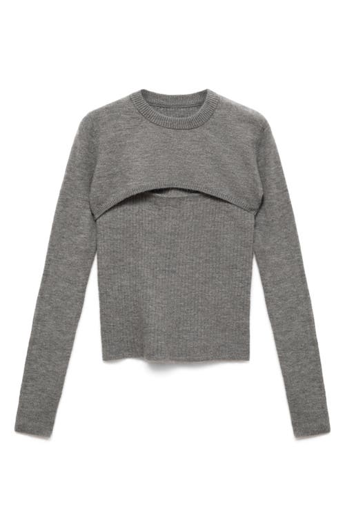 MANGO MANGO OPEN DETAIL CREWNECK SWEATER 