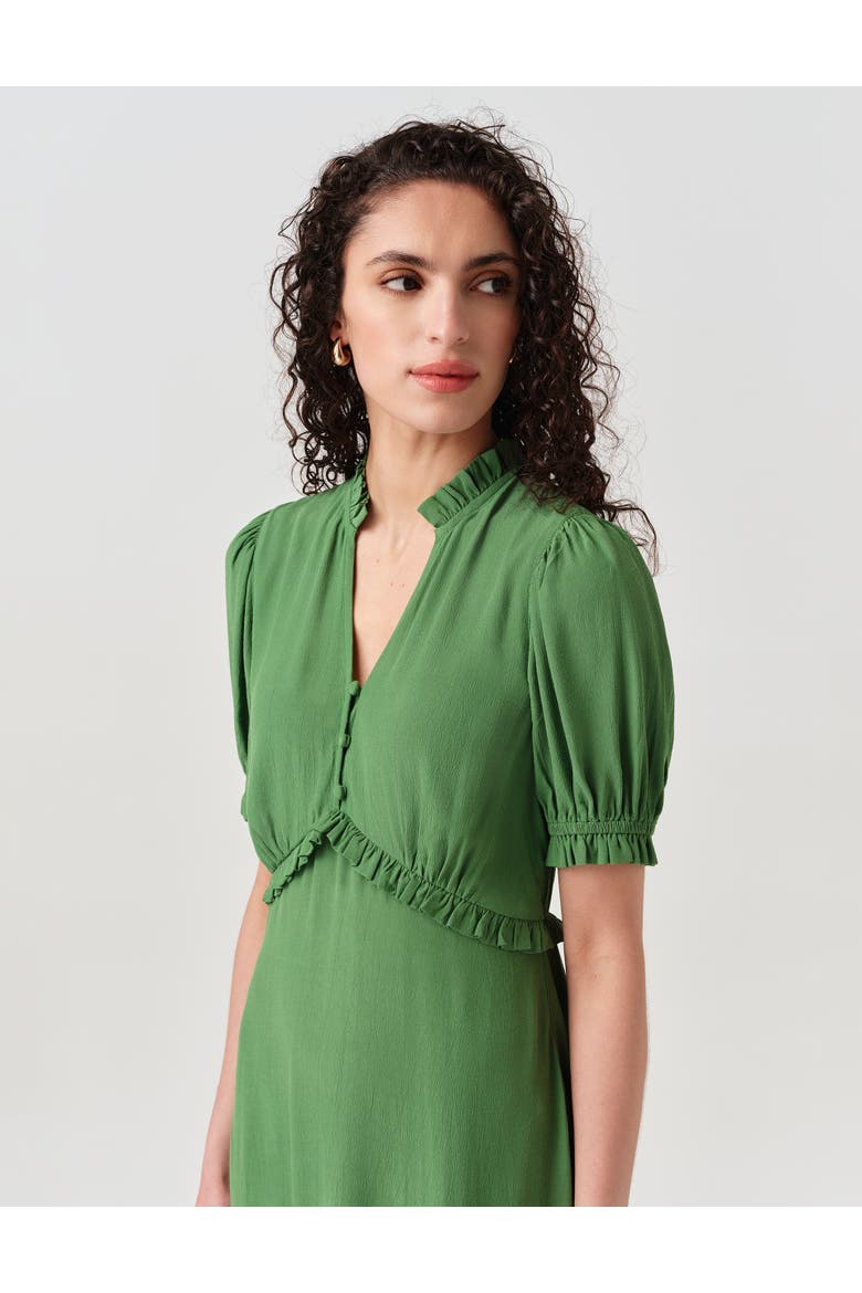 Jolene V-neck Crepe Midi Dress, Alternate, color, Green