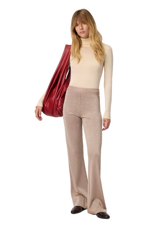 Straight Long Pants In Lamé