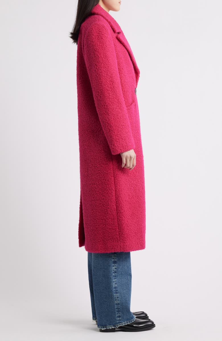 BCBGMAXAZRIA Double Breasted Bouclé Coat, Alternate, color, Magenta